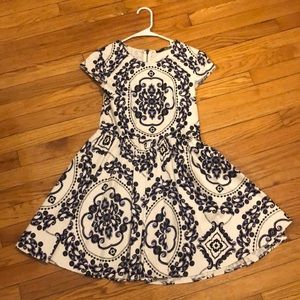 Lulu’s white, blue, and black detail dress